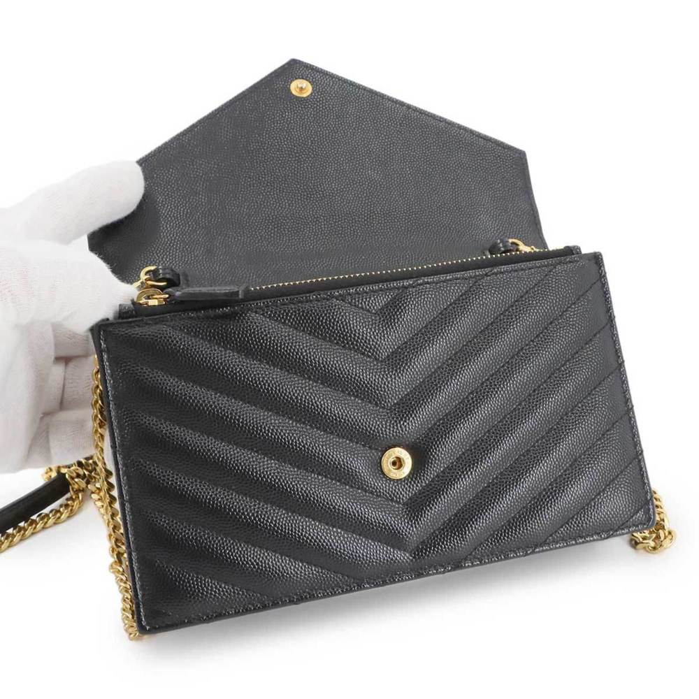 Yves Saint Laurent Saint Laurent Paris Cassandre Envelope Chain Wallet, black - Picture 6 of 10